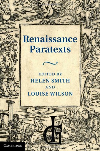 Renaissance Paratexts Helen Smith And Louise Wilson Editors