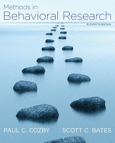 Methods In Behavioral Research 11th Edition Paul C Cozby Scott C Bates