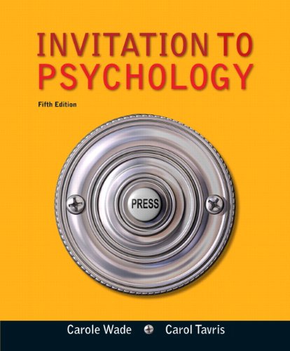 Invitation To Psychology Fifth Carole Wade Carol Tavris