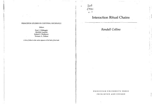Interaction Ritual Chains Randall Collins
