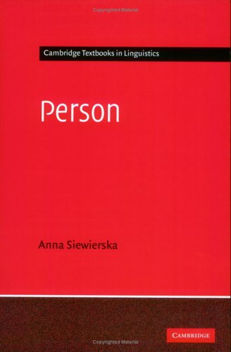 Person Cambridge Textbooks In Linguistics Anna Siewierska