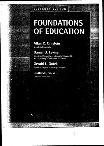 Foundations Of Education Daniel U Levine