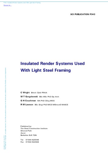 Insulated Render Systems Used With Light Steel Framing C Et Al Wright