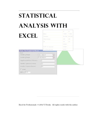 Statistical Analysis With Excel Vijay Gupta