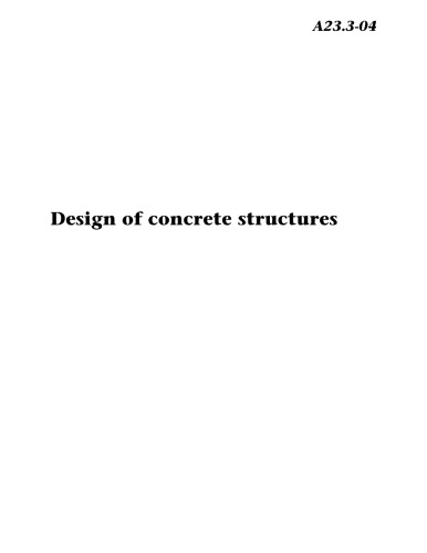 Design Of Concrete Structures Canadian Standards Association