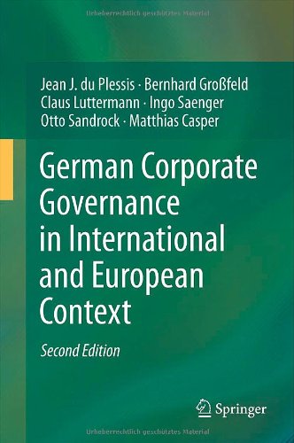 German Corporate Governance In International And European Context 2nd Edition Jean J Du Plessis