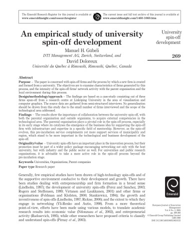 European Journal Of Innovation Management Vol 8 No 3 2005 Christos Kalantaridis