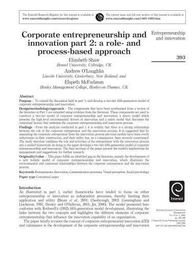 European Journal Of Innovation Management Vol 8 No 4 2005 Christos Kalantaridis