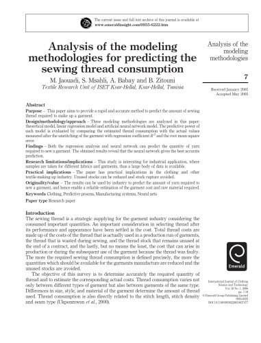 International Journal Of Clothing Technology Vol 18 2006 Issues 16 Emerald
