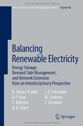 Balancing Renewable Electricity Energy Storage Demand Side Management And Network Extension From An Interdisciplinary Perspective 1st Edition Bert Drostefranke