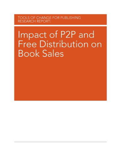 Impact Of P2p And Free Distribution On Book Sales Brian Oleary