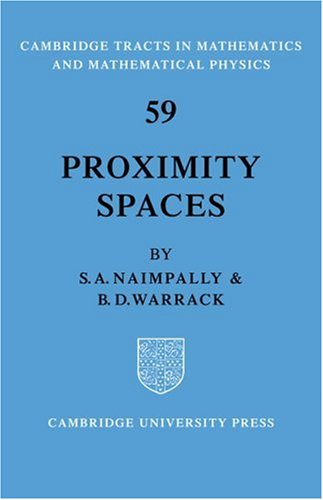 Proximity Spaces 1st Edition S A Naimpally B D Warrack