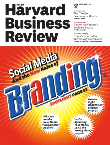 Harvard Business Review Magazine Social Media And The New Rules Of Branding December 2010 Various