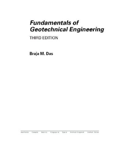 Fundamentals Of Geotechnical Engineering 3rd Braja Das