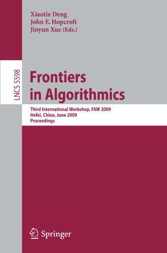 Frontiers In Algorithmics Third International Workshop Faw 2009 Hefei China June 2023 2009 Proceedings 1st Edition Guoliang Chen Auth