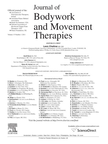 Journal Of Bodywork And Movement Therapies Volume 15 Issue 1 2011 Leon Chaitow