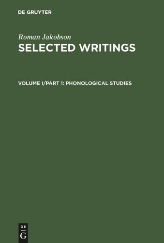 Selected Writings Phonological Studies Vol 1 Roman Jakobson