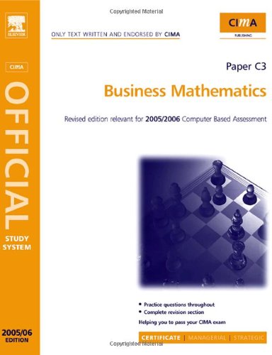 Cima Study Systems 2006 Business Mathematics Cima Study System Seriescertificate Level Sandra Peers