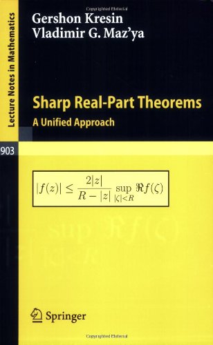 Sharp Realpart Theorems A Unified Approach 1st Edition Vladimir Mazya