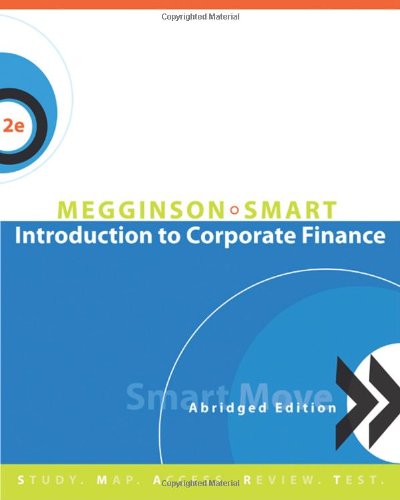Introduction To Corporate Finance Abridged Edition With Smartmoves Printed Access Card Thomson One 2nd Edition William L Megginson