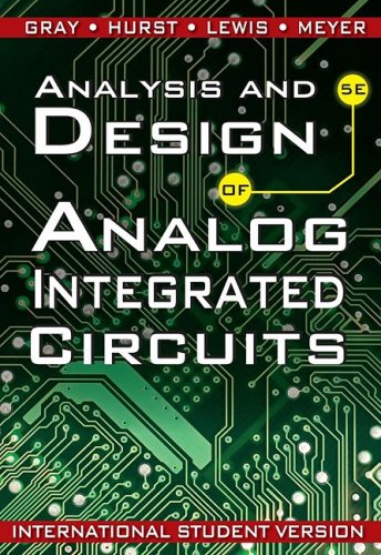 Analysis And Design Of Analog Integrated Circuits 5th Edition 5th Edition Paul R Gray
