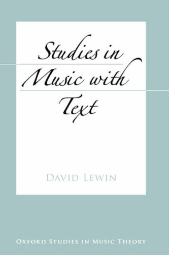 Studies In Music With Text David Lewin