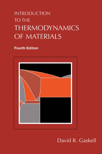 Introduction To The Thermodynamics Of Materials Fourth Edition David R Gaskell