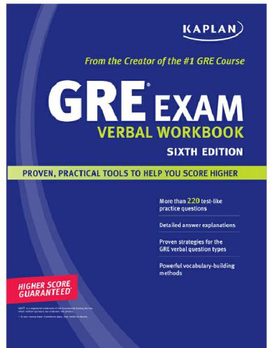 Kaplan Gre Exam Verbal Workbook 6th Edition 6th Kaplan