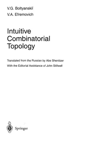 Intuitive Combinatorial Topology Vg Boltyanskiĭ Va Efremovich