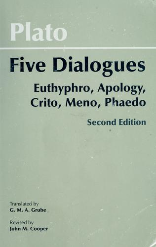 Five Dialogues 2nd Edition Plato G M A Grube