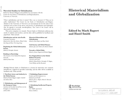 Historical Materialism And Globalisation Mark Rupert Hazel Smith