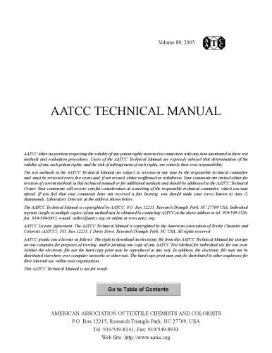Aatcc Technical Manual