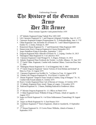 The German Army 16831935 From German Cigarette Cards Uniformology Cd200429 Uniformology