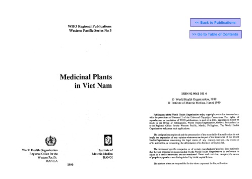 Medicinal Plants In Viet Nam Who Regional Office For The Western Pacific