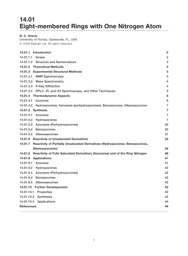 Compr Heterocyclic Chem Iii Vol14 Eightmembered And Larger Heterocyclic Rings Other Sevenmembered Rings Katritzky Ar