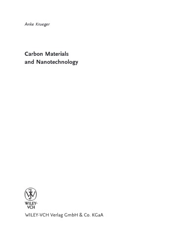 Carbon Materials And Nanotechnology Krueger A