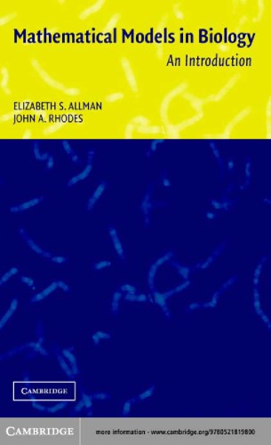 Mathematical Models In Biology An Introduction Allman Es Rhodes Ja