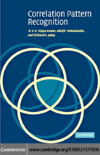 Correlation Pattern Recognition Vijaya Kumar Bvk Mahalanobis A