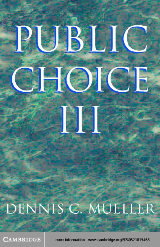 Public Choice Iii 3rd Edition Mueller Dc