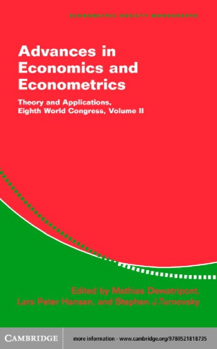 Advances In Economics And Econometrics Vol 2 Dewatripont M