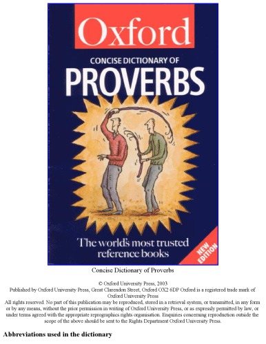 Oxford Concise Dictionary Of Proverbs