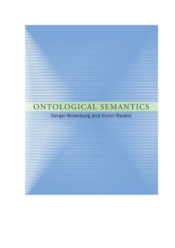 Ontological Semantics Nirenburg S Raskin V