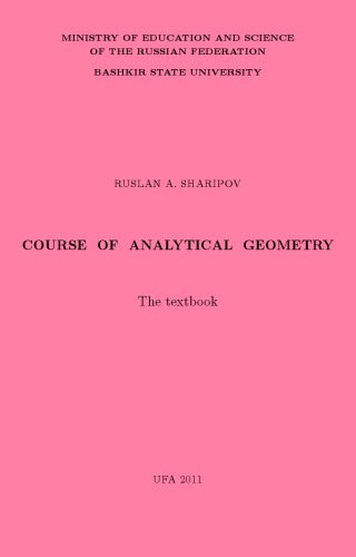 Course Of Analytical Geometry Sharipov R
