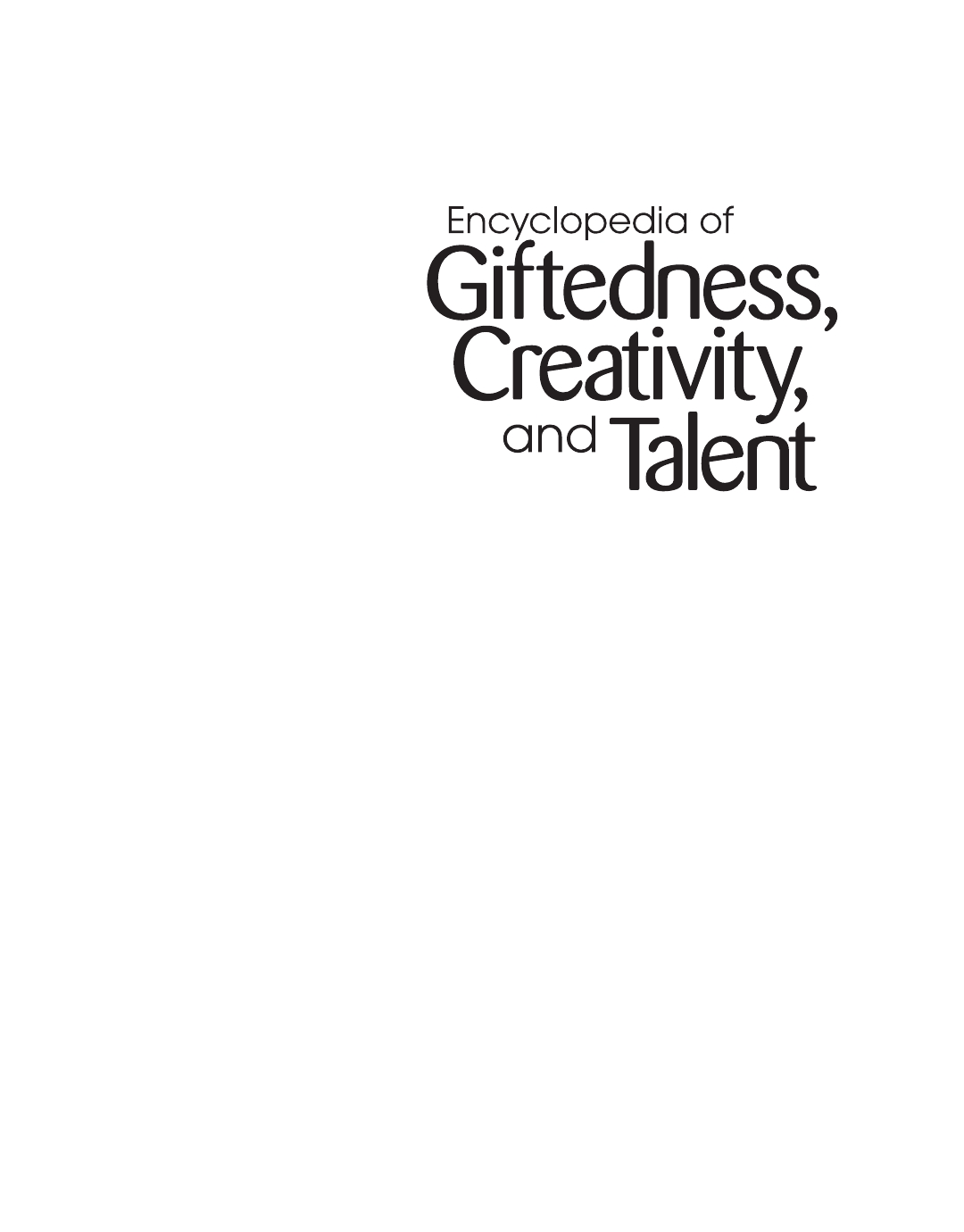 Encyclopedia Of Giftedness Creativity And Talent 1st Edition Barbara Kerr