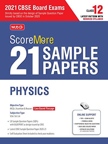 Scoremore 21 Sample Papers For Physics Cbse Class 12 Mtg Editorial Board 2021th Edition Mtg