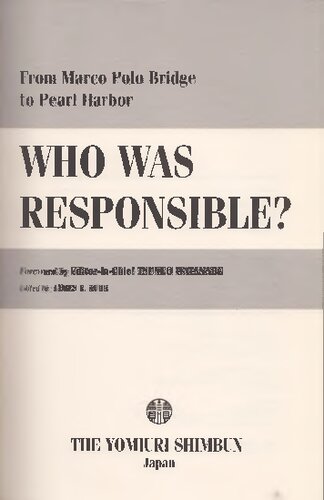 Who Was Responsible From Marco Polo Bridge To Pearl Harbor Yomiuri Shimbun