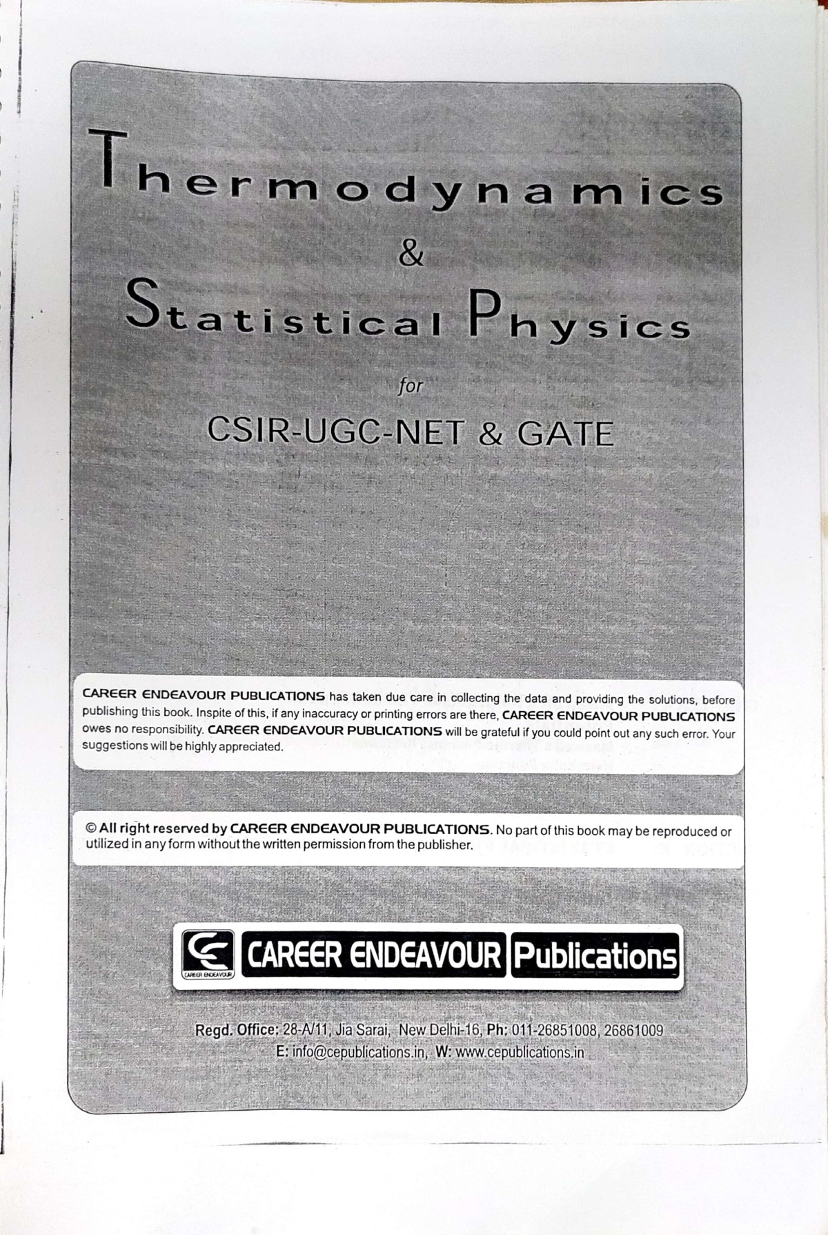 Thermodynamics For Csir Ugc Net Gate Physics Career Endeavour