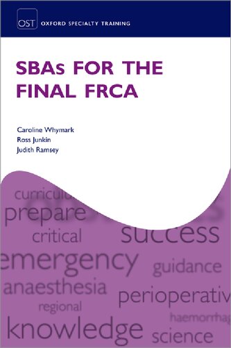 Sbas For The Final Frca 1st Edition Caroline Whymark Ross Junkin