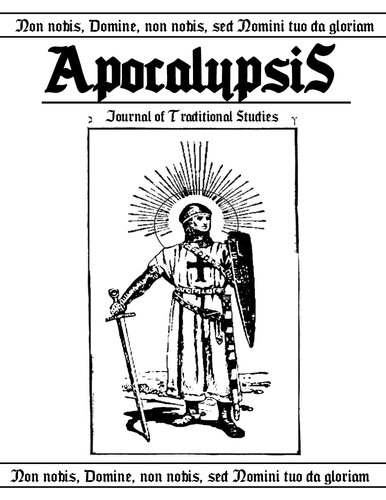 Apocalypsis Journal Of Traditional Studies Easter Vol 1 Easter Issue Various