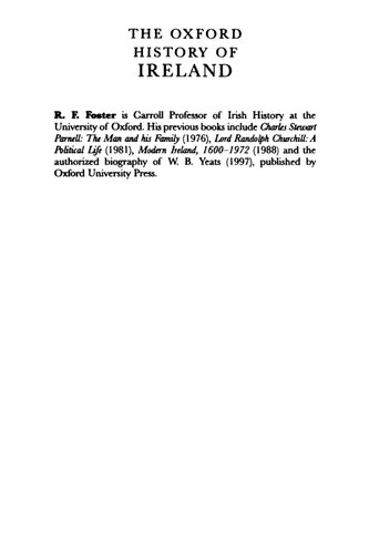 The Oxford History Of Ireland Rf Foster